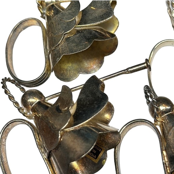 Vtg Set of 13 8 Silver Plated 5 Brass Angels Horns Napkin Rings Christmas 2” - Picture 4 of 9